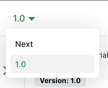 Docs Version Dropdown